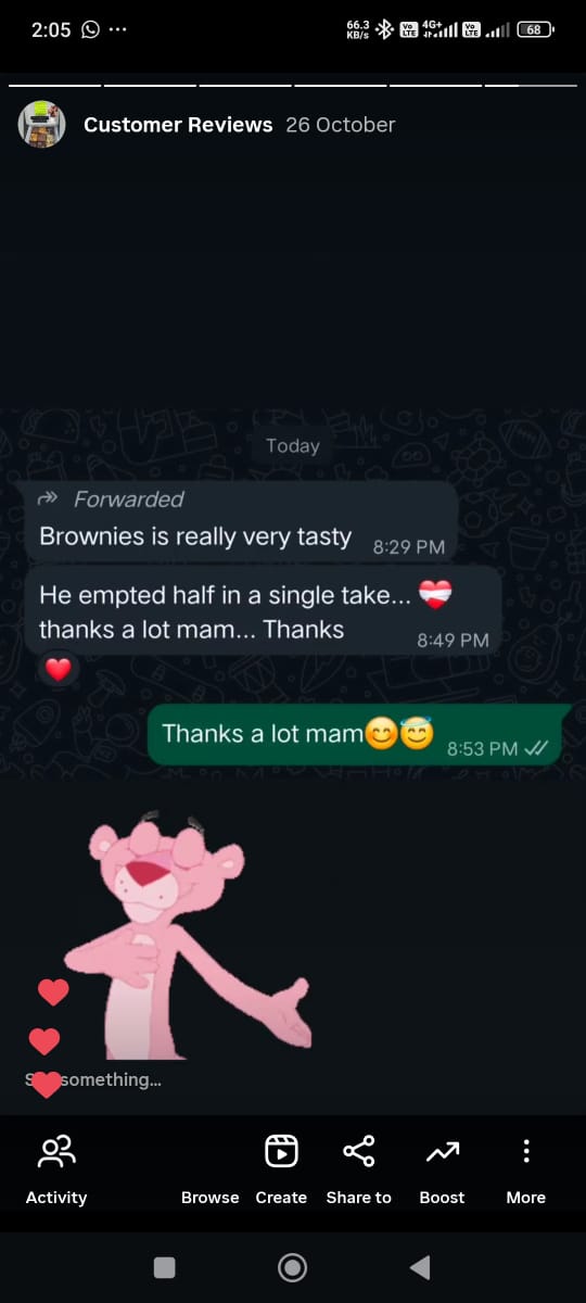 Customer WhatsApp review — October 2024